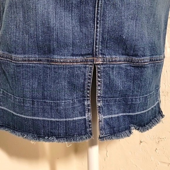 Candie's Vintage Skirt Pencil Midi Denim Blue Jean Y2K 90s Pockets Slit Junior 7 - Picture 10 of 16